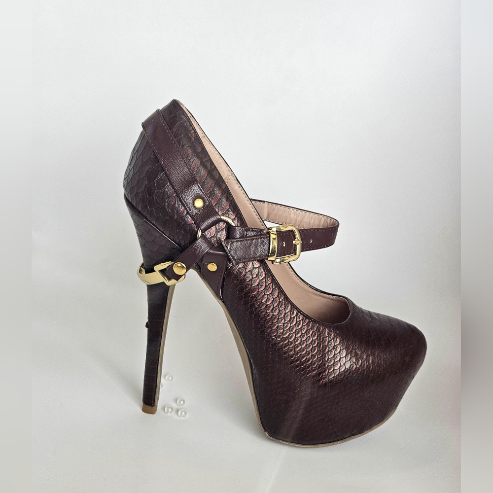 Luna "snakeskin" Covered Platform Stiletto